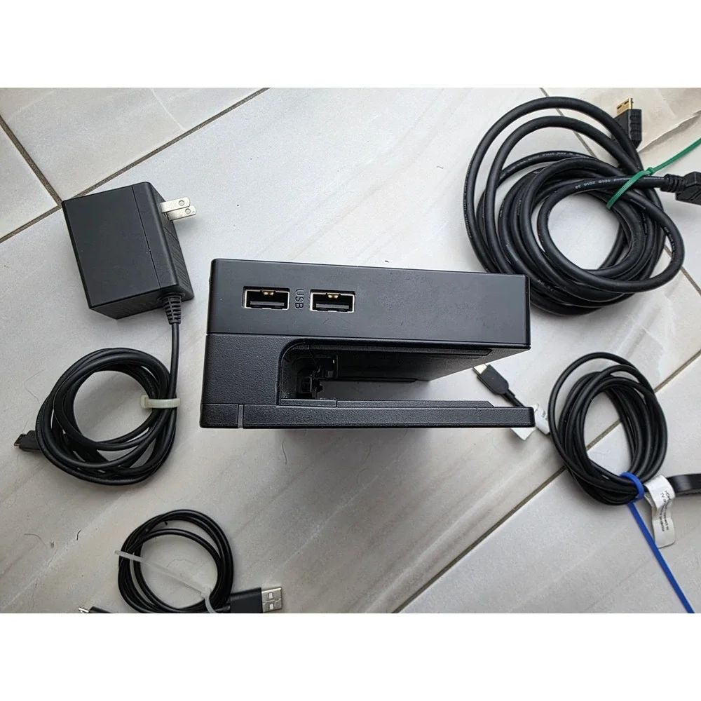Nintendo Switch Docking Station HAC-007 Black AC Adapter HDMI USB-C Cables W2